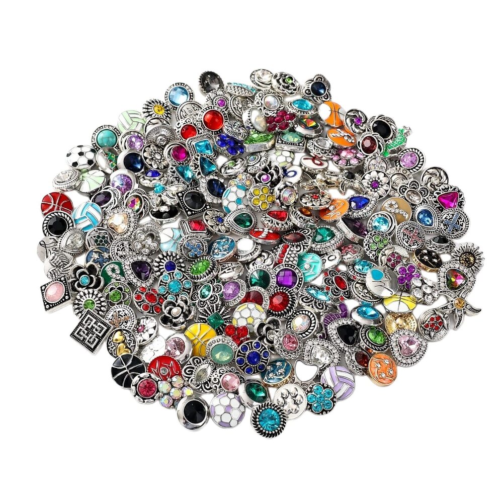 5411 30pcs Mixed Style Petite Rhinestones Snaps Jewelry Charms Ginger